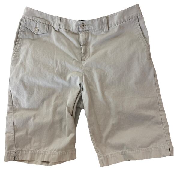 Eddie Bauer Mercer Fit Stone Beige Cotton Bermuda Shorts Size 10 - Picture 1 of 6